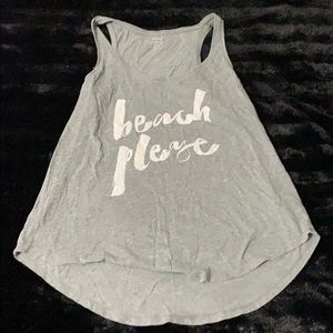 Grey beach please tank top